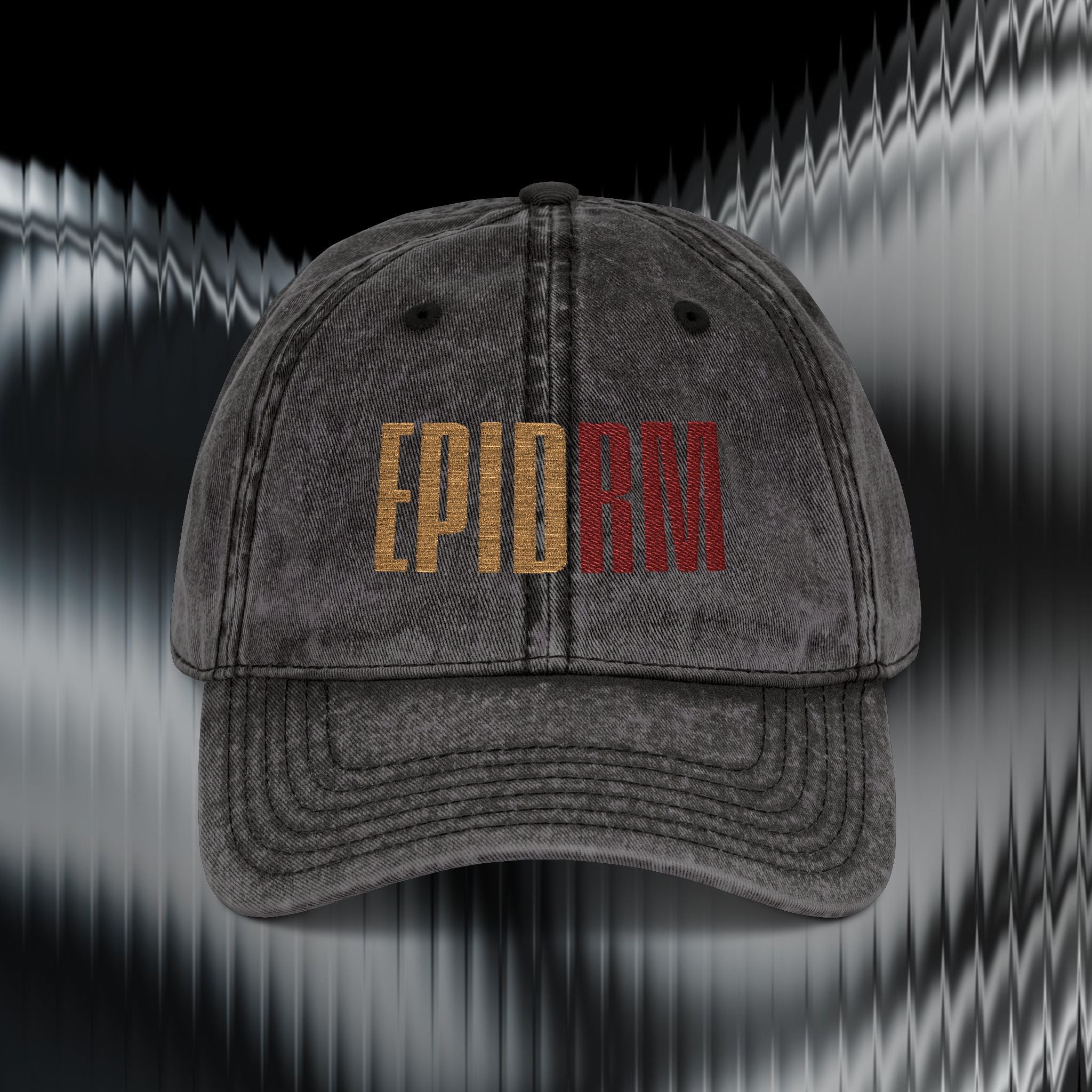 Vintage Embroidered 'EPIDRM' Distressed Baseball Cap — Retro Washed Hat