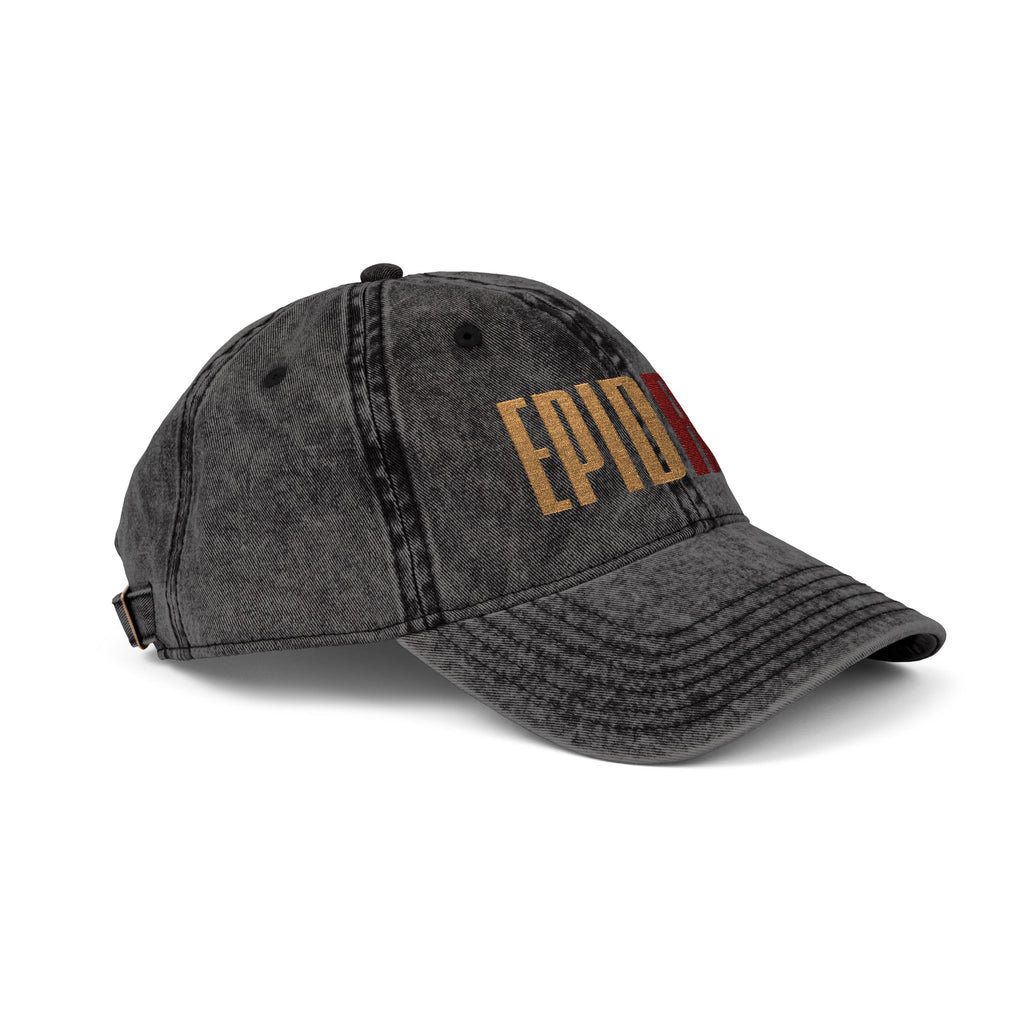 Vintage Embroidered 'EPIDRM' Distressed Baseball Cap — Retro Washed Hat