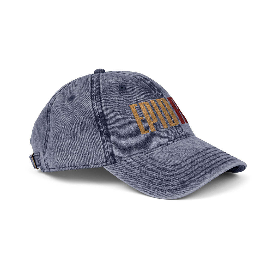 Vintage Embroidered 'EPIDRM' Distressed Baseball Cap — Retro Washed Hat