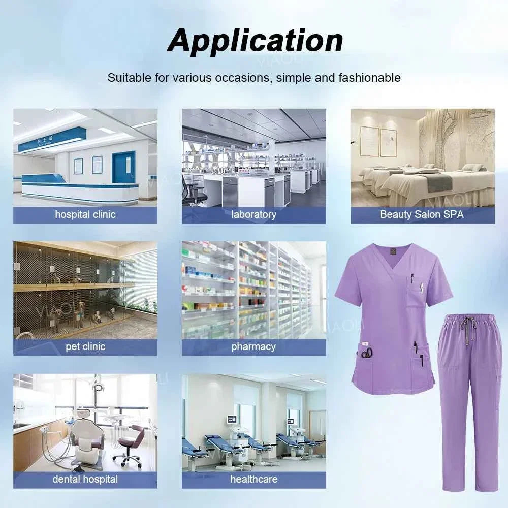 Women's Medical Scrub Uniform Set